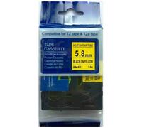 Nastro compatibile con Brother HSe-611, 5,8mm x 1,5m, testo nera / sfondo giallo