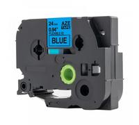 Nastro compatibile con Brother TZ-FX551 / TZe-FX551, 24mm x 8m, flexi, testo nera / nastro blu