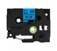 Nastro compatibile con Brother TZ-S551 / TZe-S551, 24mm x 8m, extr.adh. testo nera / nastro blu