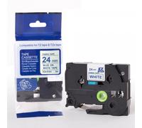 Nastro compatibile con Brother TZe-FA5, 24mm x 3m, testo blu / sfondo bianco, per stirare
