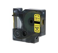 Nastro compatibile con Dymo 18056, S0718310, 12mm x 1, 5m testo nera / sfondo giallo