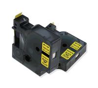 Nastro compatibile con Dymo 18490 / S0718080, 12mm x 3, 5m testo nera / sfondo giallo, nylon flexi