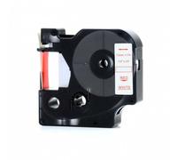 Nastro compatibile con Dymo 45015, S0720550, 12mm x 7m testo rossa / sfondo bianco