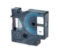 Nastro compatibile con Dymo 45807, S0720870, 19mm x 7m, testo nera / sfondo vrosso