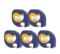 Nastro Compatibile Doree 91200 / S0721520 in Carta, 12 mm x 4 m, Nero su Bianco, Compatibile con Dymo LetraTag, Dymo LT-100H, LT-100H Plus, LT-100T, LT-100T Plus, LT100-H, 200B, QX-50, XM, XR