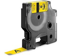 Nastro compatibile DYMO 18432 Rhino - Nylon - 12mm x 5.5m - Nero Stampa / Fondo Giallo