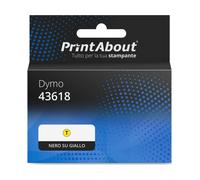 Nastro compatibile Dymo 43618 (S0720790) - Nero su giallo (6 mm)