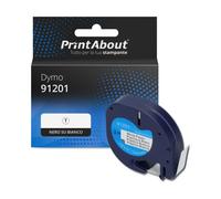 Nastro compatibile Dymo 91201 (S0721610) - Nero su bianco (12 mm)