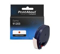 Nastro compatibile Dymo 91203 - Nero su rosso (12 mm)
