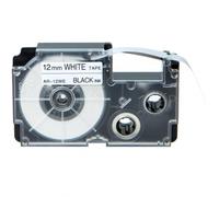 Nastro compatibile per Casio XR - 12WE - 12mm x 8m - Nero Stampa / Fondo Bianco