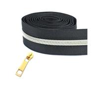 Nastro con cerniera in nylon da 2 a 10 metri con cursori per chiusura di zaini e giacche, kit di riparazione per vestiti, cucito fai da te 5#,Colore 44,2 metri - 2 pezzi di cursori