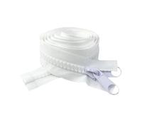 Nastro con cerniera in resina da 1 a 5 metri, doppio cursore, per cucire giacche, cappotti e tende fai da te, 10#,Bianco,200 centimetri