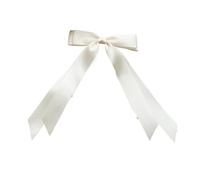 Nastro con fiocco a doppio strato, forcina con nappa for coda di cavallo, cravatta a nastro lungo,copricapo(MilkWhite)