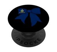 Nastro con fiocco a forma di civetta per bambina, bandiera dello stato del Kansas PopSockets PopGrip Adesivo