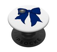 Nastro con fiocco a forma di civetta per ragazza con bandiera dello stato del New Hampshire PopSockets PopGrip Adesivo