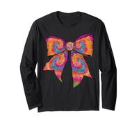 Nastro con Fiocco Arcobaleno a Spirale Hippie Girl Coquette Tie Dye Maglia a Manica