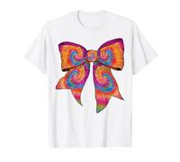 Nastro con Fiocco Arcobaleno a Spirale Hippie Girl Coquette Tie Dye Maglietta