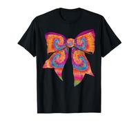 Nastro con Fiocco Arcobaleno a Spirale Hippie Girl Coquette Tie Dye Maglietta