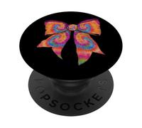 Nastro con fiocco arcobaleno a spirale hippie Girl Coquette Tie Dye PopSockets PopGrip Adesivo