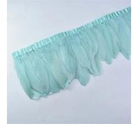 Nastro con frangia di piume, Finiture in piuma d'oca tinta multicolore da 2 metri, larghe 6-8 pollici, for l'artigianato(Pepper Mint EN8)