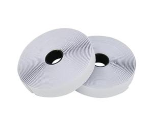 Nastro con gancio e anello in tessuto di nylon | Multicolor, dimensioni multiple in mm: casa, abbigliamento, organizzazione cordoncini(White,25mm)