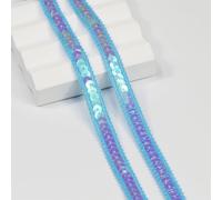Nastro con paillettes, lunghezza 11 m (12 iarde), larghezza 12 mm/0,47 pollici, colore blu cielo, per cucito, fai da te, costumi, decorazione domestica (blu cielo)