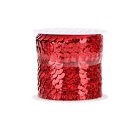 Nastro con paillettes rosse da 4,5 m, 6 mm con paillettes laser, nastro per decorazioni da cucito
