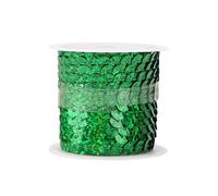 Nastro con paillettes verde erba da 4,5 m, 6 mm con paillettes laser, nastro per decorazioni da cucito