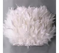 Nastro con piume bianche da 1 metro per artigianato, larghezza 10-15 cm, frange versatili per abiti da sposa fai da te e accessori per la casa