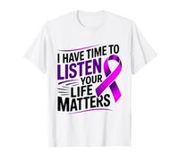 Nastro con Scritta I Have Time to Listen Your Life Matters, Viola Maglietta