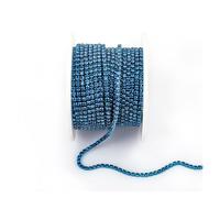 Nastro Con Strass Arrival Colorful Rhinestone Chains Dense Fancy Chain Apparel Sewing Glass Rhinestone Cup Chain With Colorful base(Blue Zircon,SS6(2mm)-5yards)