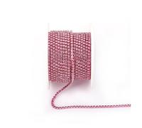 Nastro Con Strass Arrival Colorful Rhinestone Chains Dense Fancy Chain Apparel Sewing Glass Rhinestone Cup Chain With Colorful base(Rose,SS12(3mm)-10yards)