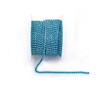 Nastro Con Strass Arrival Colorful Rhinestone Chains Dense Fancy Chain Apparel Sewing Glass Rhinestone Cup Chain With Colorful base(Capri Blue,SS12(3mm)-5yards)