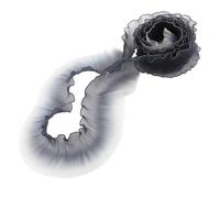 Nastro con volant iridescente da 5 metri - Tessuto di organza pieghettato nero largo 5, 1 pollici per cucito fai-da-te, abbigliamento, decorazione di federe (13 cm di larghezza, poliestere)
