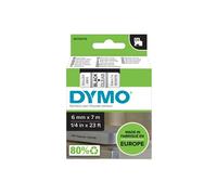 nastro per etichettatrici dymo d1 6 mm x 7 m nero/trasparente s0720770