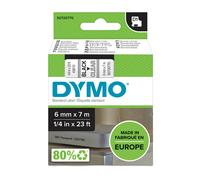 Nastro D1 standard 436100 - 6 mm x 7 mt - PL - nero/trasparente - Dymo