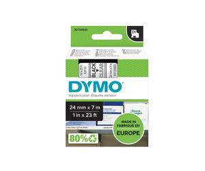 Nastro D1 standard 537100 - 24 mm x 7 mt - PL - nero/trasparente - Dymo