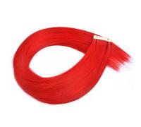 Nastro da 24 pollici nelle estensioni dei capelli Capelli sintetici, 10 pezzi lunghi invisibili fai da te for l'uso quotidiano(Red)