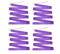Nastro da ballo, Bastoncino for nastro da ginnastica ritmica in seta multicolore da 8 pezzi for danza 2-4 m(Purple,4m)