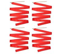 Nastro da ballo, Bastoncino for nastro da ginnastica ritmica in seta multicolore da 8 pezzi for danza 2-4 m(Red,4m)