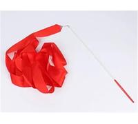 Nastro da ballo, Baton di nastri da palestra multicolori 3 pezzi for spettacoli di allenamento di danza di ginnastica ritmica 2m 4m(Red,4M)