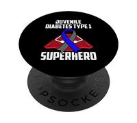 Nastro da combattimento guerriero supereroe di tipo 1 per diabete giovanile PopSockets PopGrip Adesivo