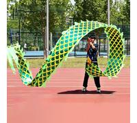 Nastro da danza del drago for sport all'aria aperta Dragon Poi, streamer a forma di drago verde con testa di drago in acciaio e borsa da viaggio, nastro da lancio for fitness for adulti/anziani/giovan