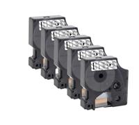 Nastro da etichetta D1 12 mm 5-10-20PK 45013 45018 45010 45023 Compatibile con etichetta 160 280 350 stampanti Adesivo nastro per l'etichettatura(5PK Black on Clear)