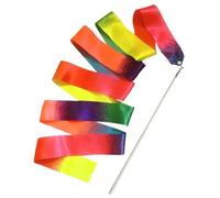 Nastro da ginnastica, Nastro da ballo da 3 pezzi 2M con bastone rotante Spettacolo teatrale for bambini multicolore for ginnastica ritmica(White)