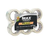 Nastro da imballaggio trasparente Duck Max Strength, 6 rotoli, 327,6 iarde. Nastro da imballaggio resistente e di massima resistenza per spedizio