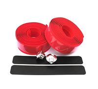 Nastro da Manubrio Bicicletta Nastro Manubrio Bici da Strada per Ciclismo da Turismo Custodie Manubrio Nastro Manubrio con Nastri Rerminali e Tappi Terminali Manubrio per Ciclismo, Mountain Bike Rosso