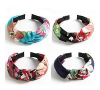 Nastro da stampa di fiori per Women KnoED Alice Band Crinkle Twist Front Hair Hoops Wide Headdress per Girls Lady Hair Accessories
