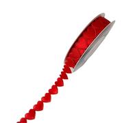 Nastro Decorativo Love Satin Ribbon For Floral Bouquet, Packaging Material, Bow Wrapped Brocade, 10 Yard(Red)