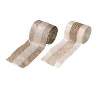 Nastro decorativo natalizio con materiali flessibili in lino e filo che tengono bene le forme per decorare le vacanze, fiocchi e accenti da tavola (colore misto)